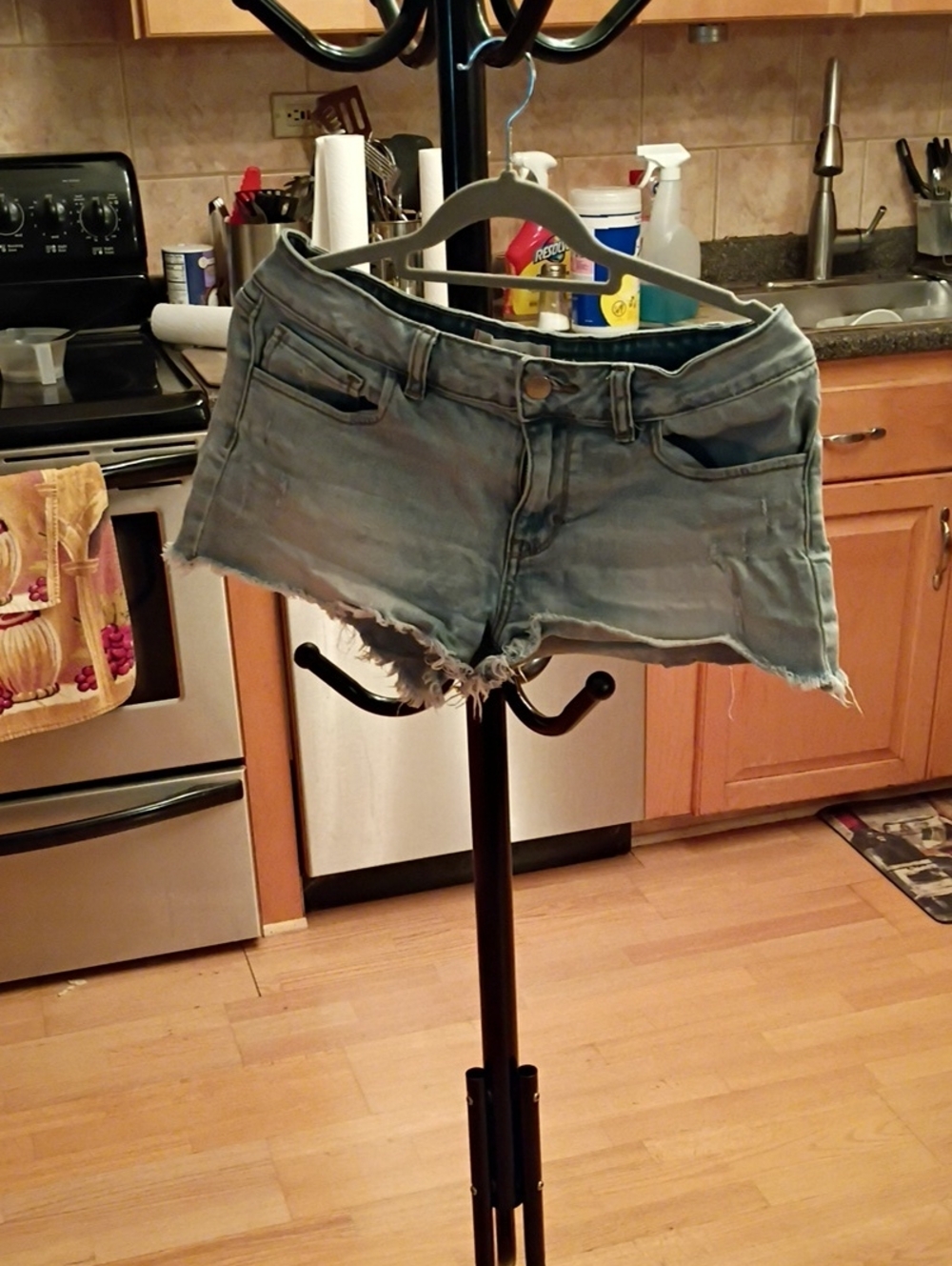 PINK Victoria's Secret Light Blue Distressed Denim Cutoff Shorts